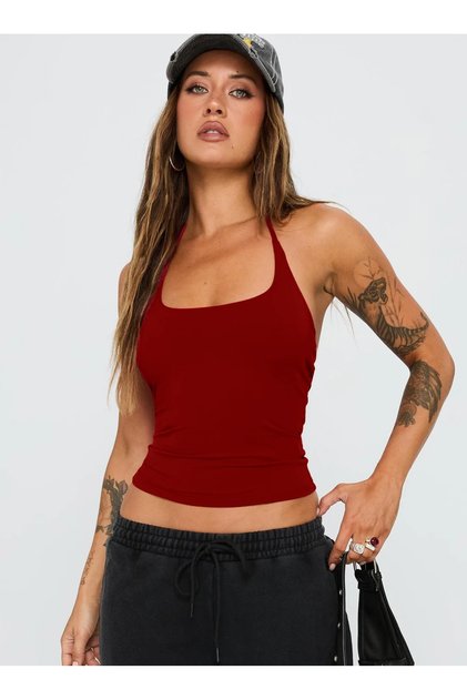 Women's Halter Neck Back Detailed Blouse