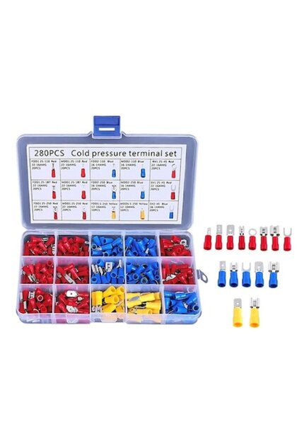 Set 280 Conectori Electrici Izolati – Rotunzi Si Tip Furca, Multicolori