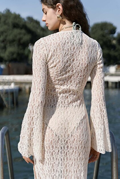 BOHEMA Caroline Lace Beige Long Dress- Trendyol