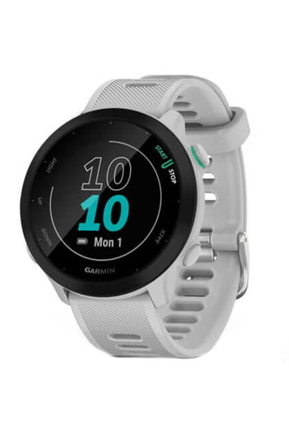 Смарт часовник Garmin Forerunner 55, 010-02562, 42 мм, пулс, GPS, бял