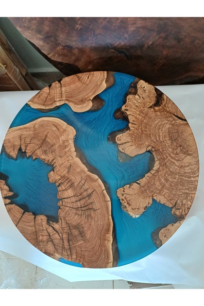 Sehpa (Zeytin ağacı ve Epoksi) (Ayaklar Dahil)