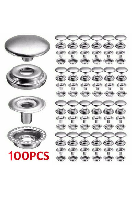 100pcs 100pcs 15mm Snap Kit - 25 Sets Marine Grade Snap Fastener Stainless Steel Snap Buttons for Bo