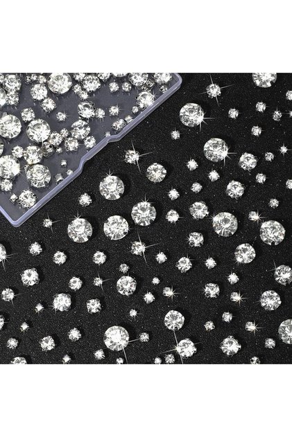 100Pcs WHITE 500PCS Crystal Stitching Rhinestones Stitching Rhinestones with Silver Claws 3-10 mm Gl
