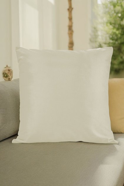 Velvet Throw Pillow Cover Decorative Simple Luxury Living Room Sofa Ecru