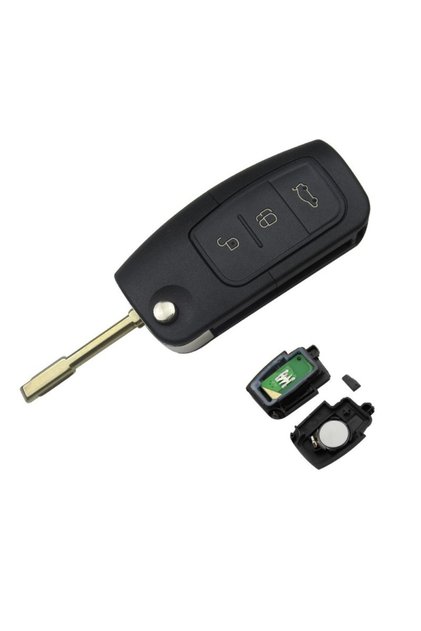 Комплект ключ за кола Ford, Focus, Fiesta, Mondeo, 4D60, 433Mhz, FO21, 3 бутона