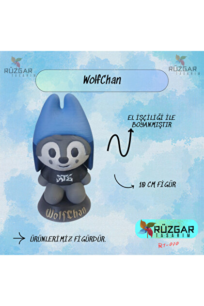 Rüzgar Tasarım Wolf Chan- Skzoo Figür 10 Cm Leebit Dwaekkı Jiniret