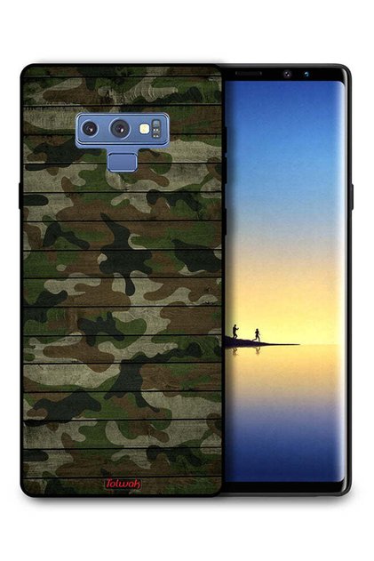 Samsung Galaxy Note 9 Protective Case Cover Camouflage Wooden Pattern