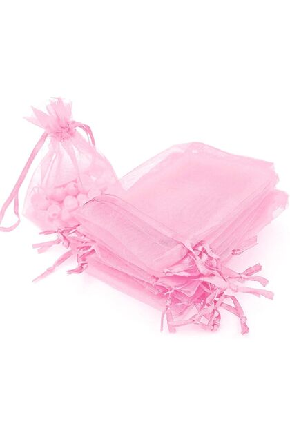 50pcs Pink Organza Bags, 5x7 cm – Elegant and Versatile Gift Bags for All Occasions