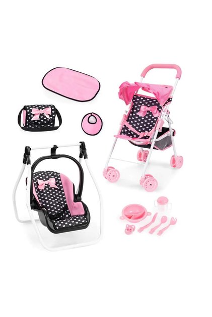 Set de joaca carucior papusi scoica auto si accesorii Bayer 21560AC