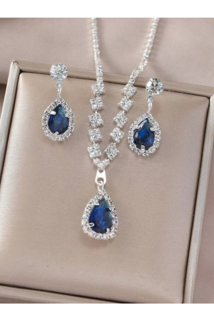 SERENAY MODEL ZİRKON TAŞLI TAKI SETİ DÜĞÜN TAKISI HEDİYE TAKI SETİ
