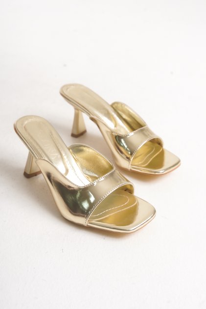 Women's Gold Hard Hat Heeled Slippers