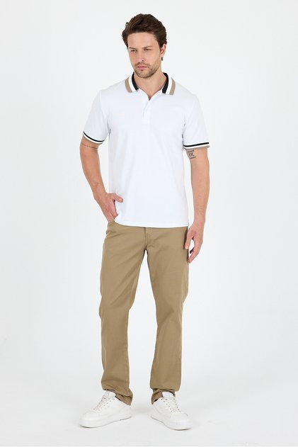 Men's American Style Polo Collar T-Shirt Relaxed Fit, Summer Sports T-Shirt 5030