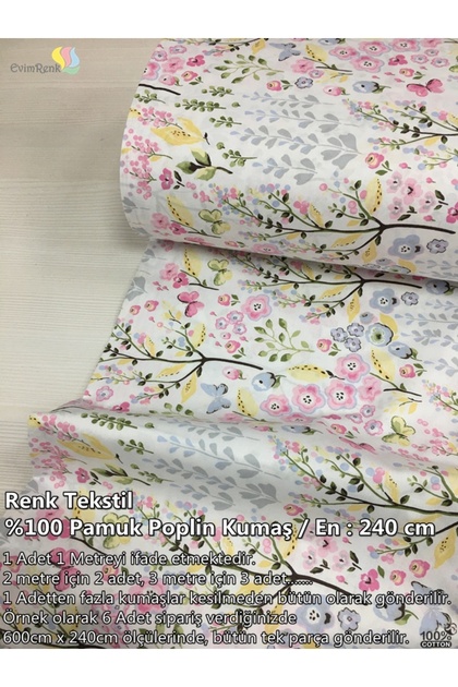 Spring Tale Desenli Nevresimlik Poplin Kumaş - Dikiş - Nevresim - Elbise - Hobi