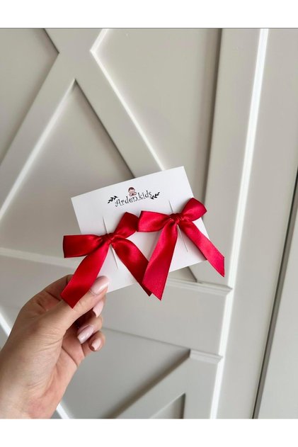 2'li Kırmızı Ribbon Toka