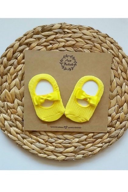Baby Girl Yellow Ballerinas with Satin Bow