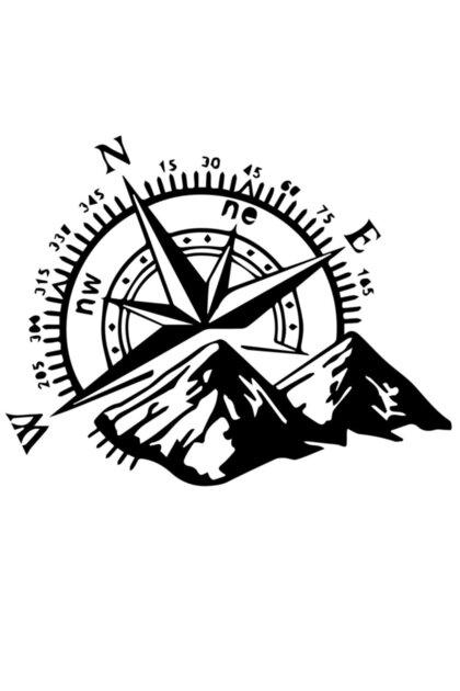 Compass And Mountain Sticker