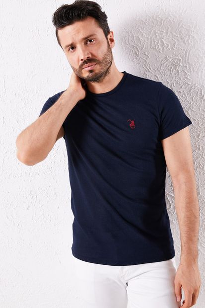 Zafoni Erkek Lacivert Klasik T-shirt - 3