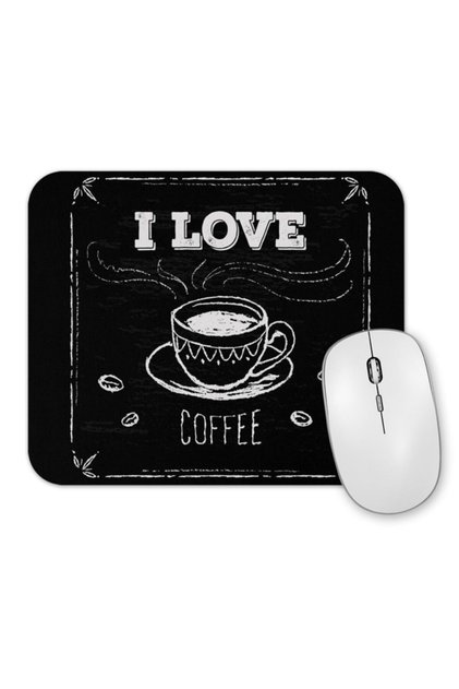 I Love Coffe Μαύρο Πάτωμα Mouse Pad.jpg