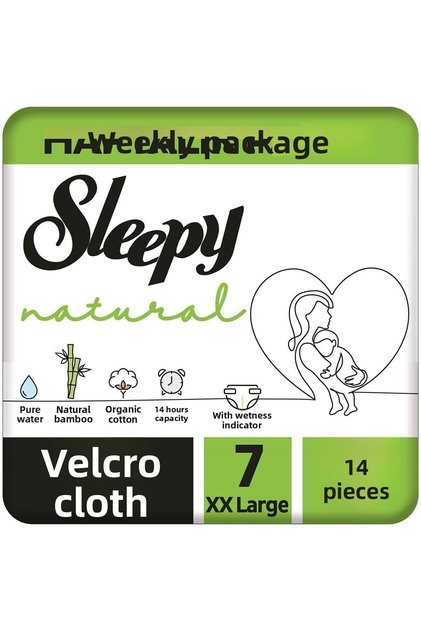Natural Weekly Package Baby Diapers Size 7 Xxlarge 14 Pieces