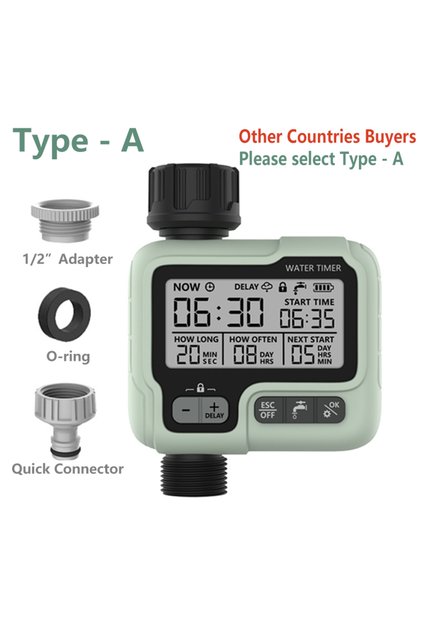 Type - A Eshico HCT-322 Automatic Water Timer Garden Digital Irrigation Machine Intelligent Sprinkle