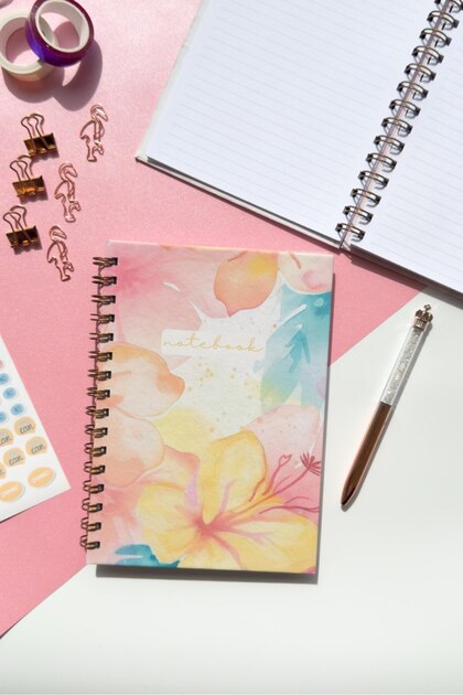 Hard Cover Spiral Ruled A5 Notepad 15X21 cm School / Memories Blossom