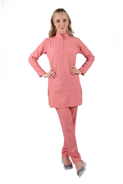 Panda Patterned Flexible Lycra Surgical Set - Lilac