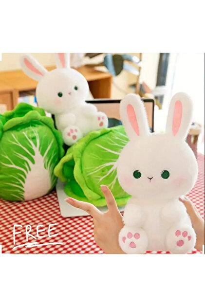 w*様 Misha & Puff Madder Root Cat & Mouse TİVENS Marul Kafa Tavşan Sevimli Peluş Oyuncak Hediyelik Fermuarlı