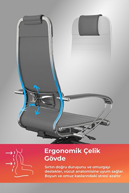 METTA Samurai Ergonomik Deri Ofis Koltuğu / Çalışma Sandalyesi - F
