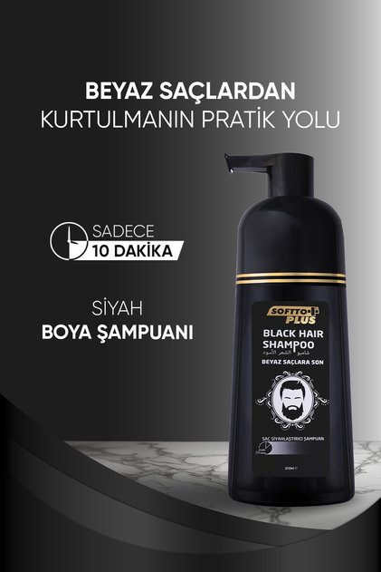 Instantly Effective Black Hair Shampoo Providing Natural Appearance 350 ml