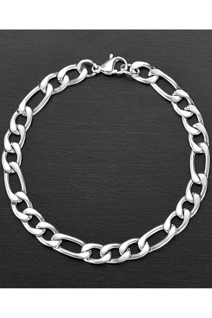 Figaro Stainless Steel Men's Bracelet Thick Chain 8 mm eck19b