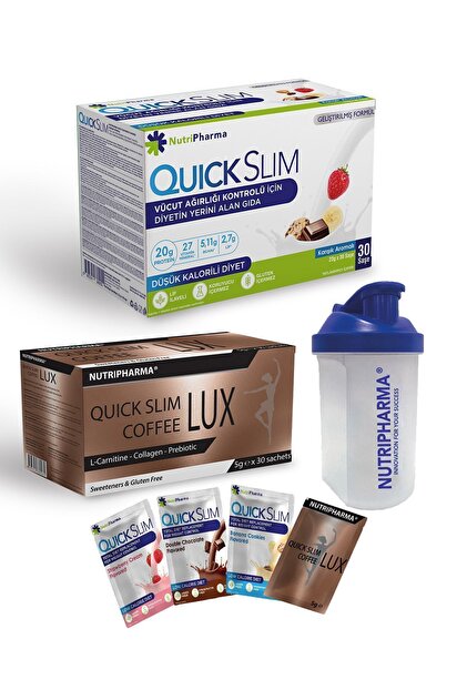 NUTRIPHARMA QUICK SLIM DİYET SETİ | 30 Saşe Öğün Tozu, 30 Saşe