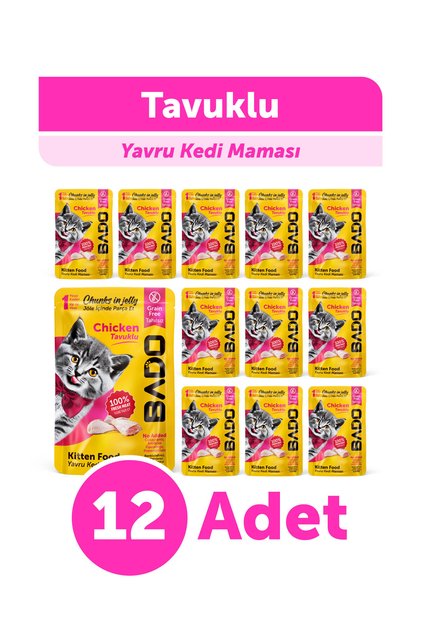 Yavru Yaş Kedi Maması Tavuk Etli 85gr 12'li