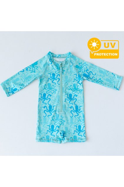 Front Zipper - Jumpsuit Swimsuit - Octopus