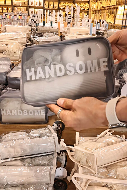 ARVALE HANDSOME Seyahat Seti | Şeffaf Organizer Çanta ile Duş Lifi