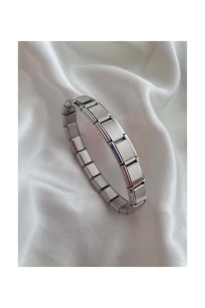 Women's Stainless Steel Flexible Italian Charm Bracelet