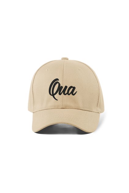 Qua Embroidered Hat – Cream 100% Cotton Gabardine Unisex Model