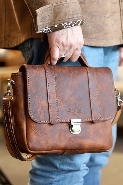 Post Bag Small Genuine Leather Postman Bag. Birthday & Mother's Day & Father's Day & Valentine's Day Gift.