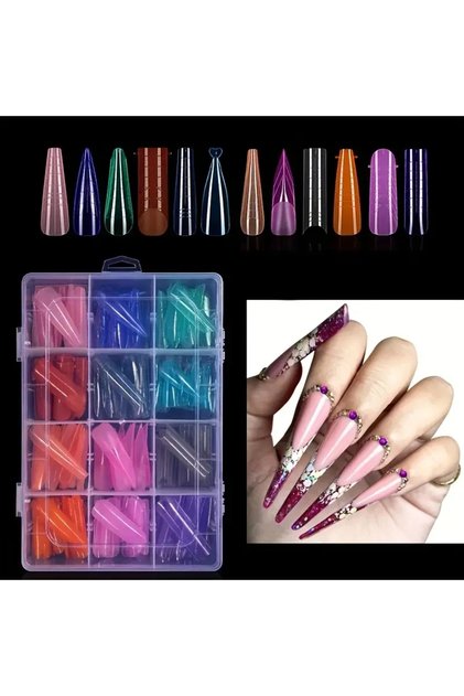 Smart Tips Mix 288 bucati top forme reutilizabile - 12 tipuri - colorate #2