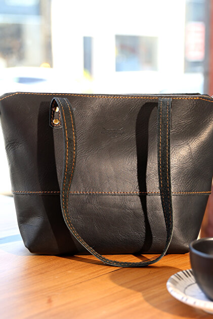 Wild West Crafted Tote Bag Medium Hakiki deri Kadın Omuz Çantası