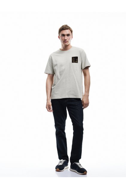 Short Sleeve Regular Fit Cotton Crew Neck Embroidered T-Shirt