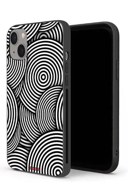 Apple iPhone 13 mini Protective Case Circles Illusion Pattern