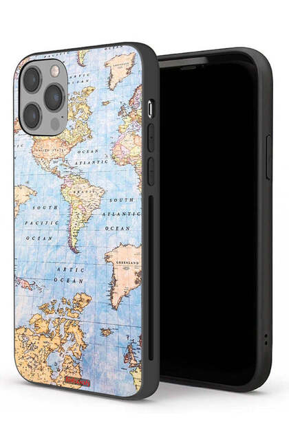 جراب حماية لجهاز Apple iPhone 12 Pro بتصميم خريطة العالم