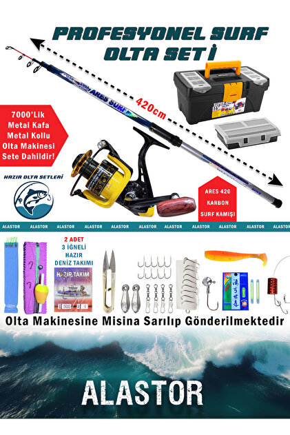 ALASTOR Surf Karbon Olta Takımı Olta Seti Boğaz Deniz Göl Surf
