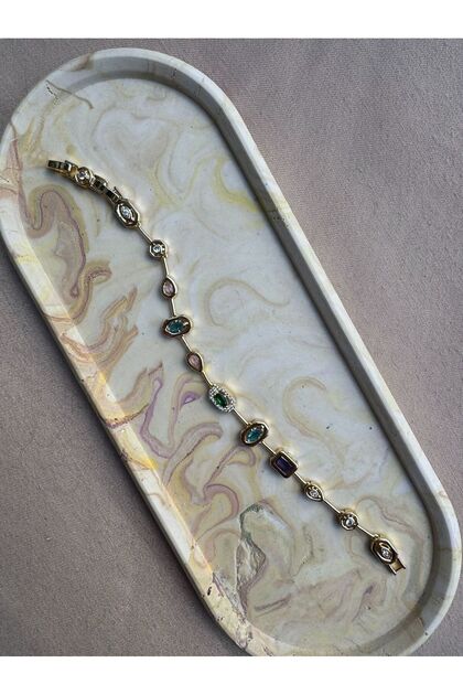 Seven Elements Bracelet with Colored Stones