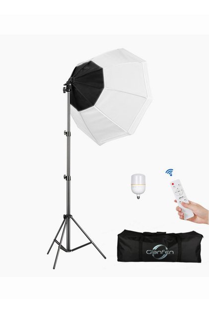 Photography Softbox Lighting Kit with 200W LED 3 Colors Bulb Umbrellas Softbox and Carry Bag