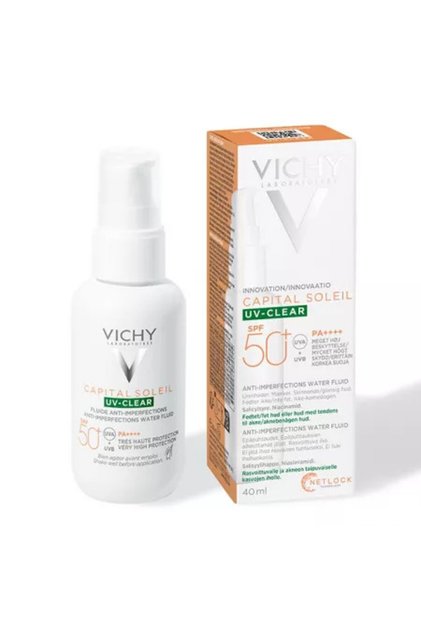 Cremă de protecție solară hidratantă pentru față, CAPITAL SOLEIL UV CLEAR SPF50+, 40 ml