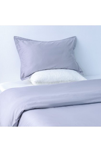 Bliss 2 Pc Cotton Twin Duvet Cover Set-Grey-135x200 cm, 50x75 cm | 100% Cotton-144 Thread Count