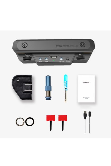 Black DOUBLE X0 Guitar Pickup Preamp Soundhole Pickup with Volume & Tone Control Musical Instrument