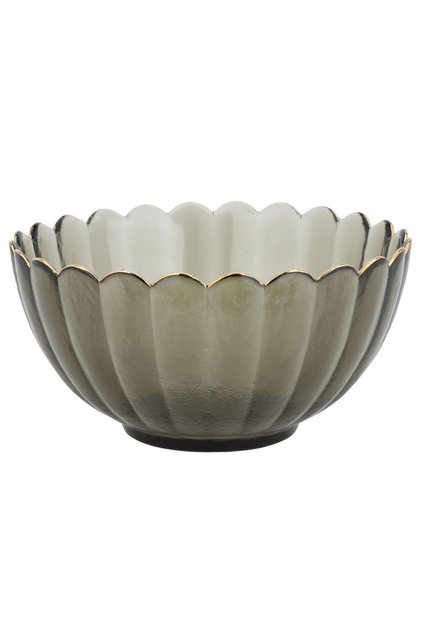 Al Saif Gallery Glass Bowl, 8×15.5 cm - Grey