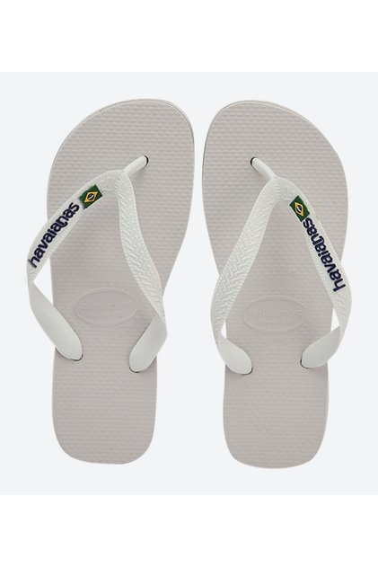 White HAV. BRASIL LOGO Unisex Sandal